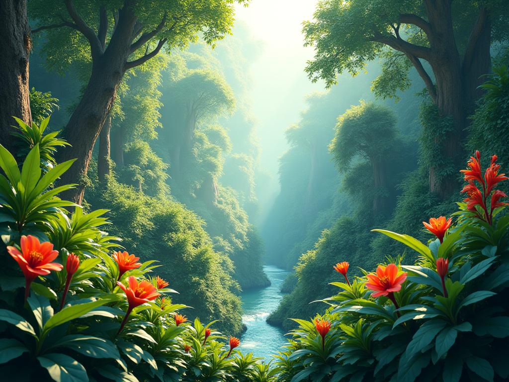 Visualización 3D del ecosistema de la selva tropical